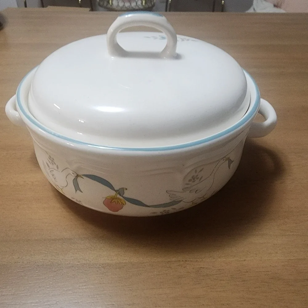 Vintage Marmalade Geese International China  Casserole Dish Country Cottage Core